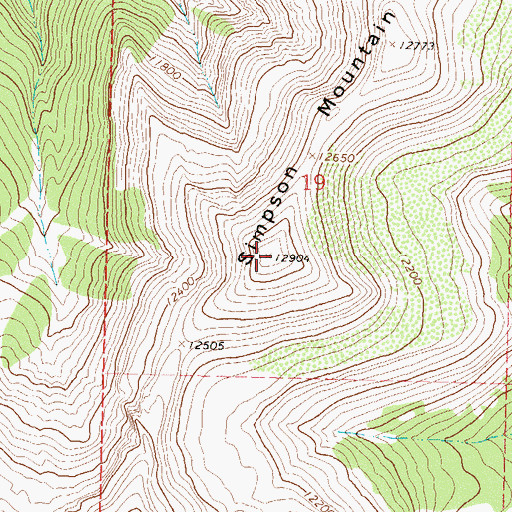 Topographic Map of Simpson Mountain, CO