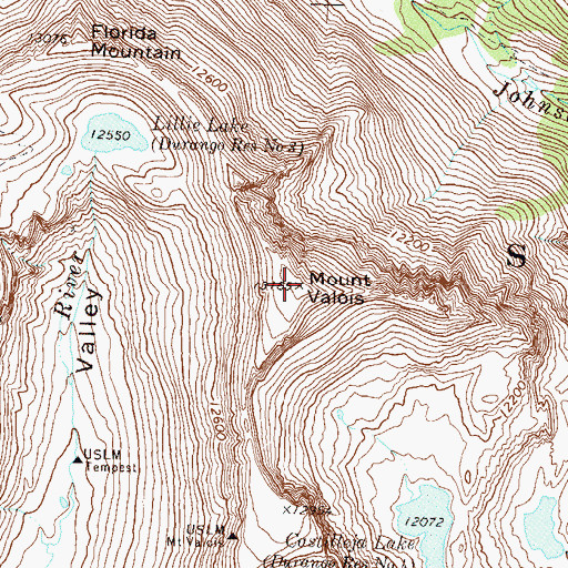 Topographic Map of Mount Valois, CO