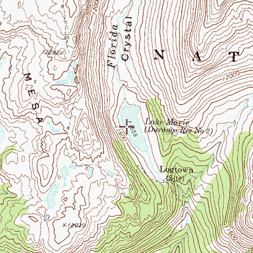 Topographic Map of Lake Marie, CO