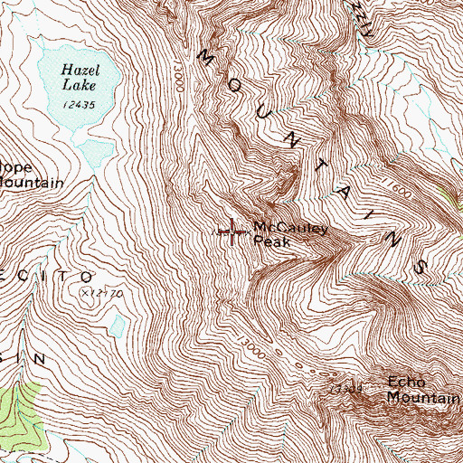 Topographic Map of McCauley Peak, CO