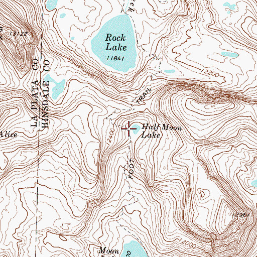 Topographic Map of Half Moon Lake, CO