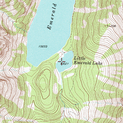 Topographic Map of Little Emerald Lake, CO