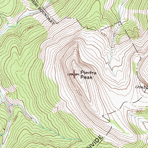 Topographic Map of Piedra Peak, CO