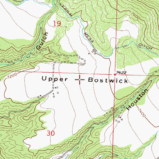 Topographic Map of Upper Bostwick Park, CO
