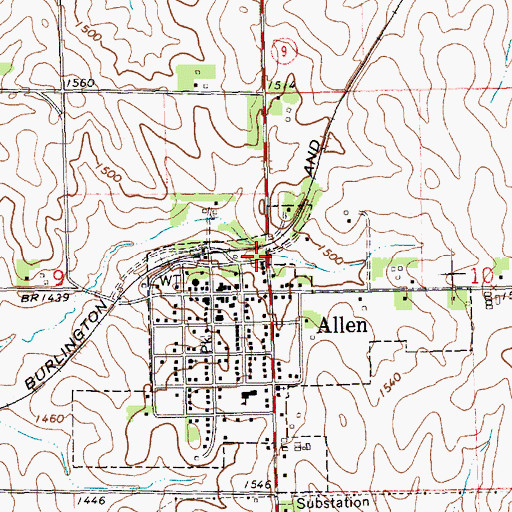 Topographic Map of Allen RV Park, NE