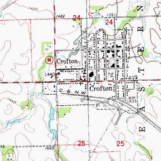 Topographic Map of Saint Rose Convent, NE