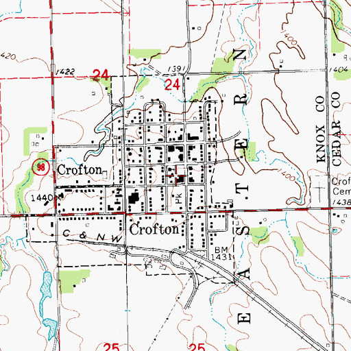 Topographic Map of Crofton Volunteer Fire Department, NE