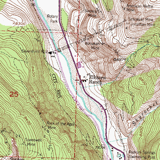 Topographic Map of Elkhorn Ranch, CO
