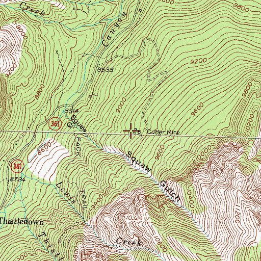 Topographic Map of Cutler Mine, CO