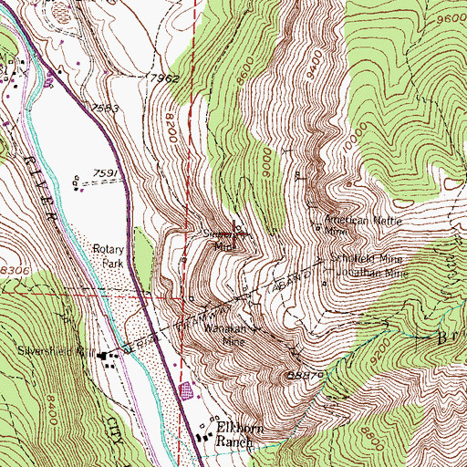 Topographic Map of Sieberg Mine, CO