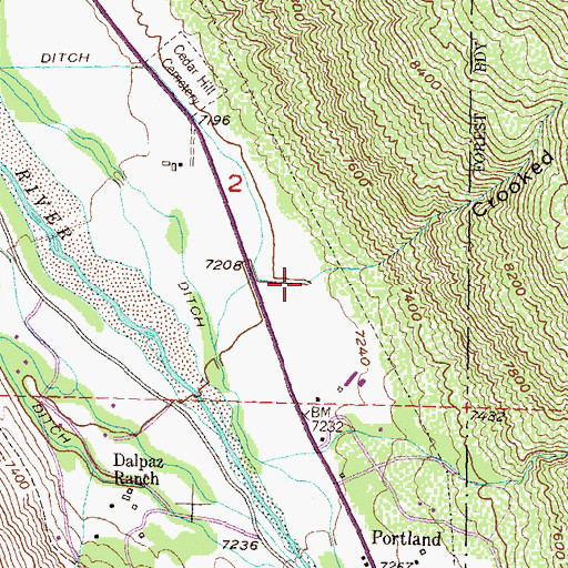 Topographic Map of Crooked Tree Gulch, CO
