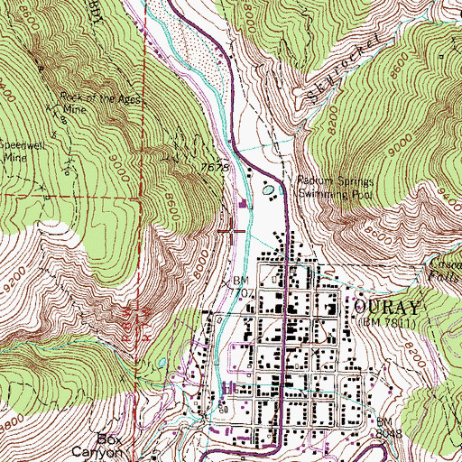 Topographic Map of Cascade Creek, CO