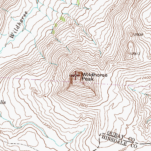 Topographic Map of Wildhorse Peak, CO