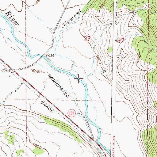 Topographic Map of Cement Creek, CO