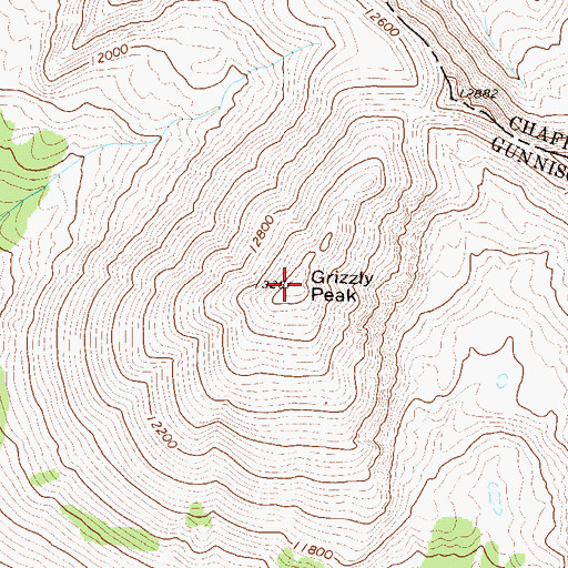 Topographic Map of Grizzly Peak, CO