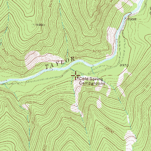 Topographic Map of Cold Spring Campground, CO