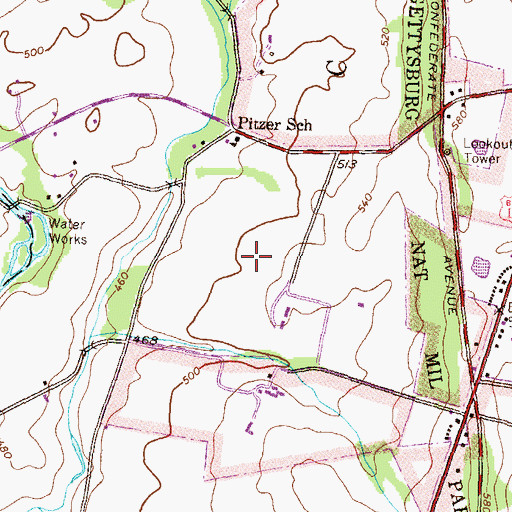 Topographic Map of Eisenhower National Historic Site, PA