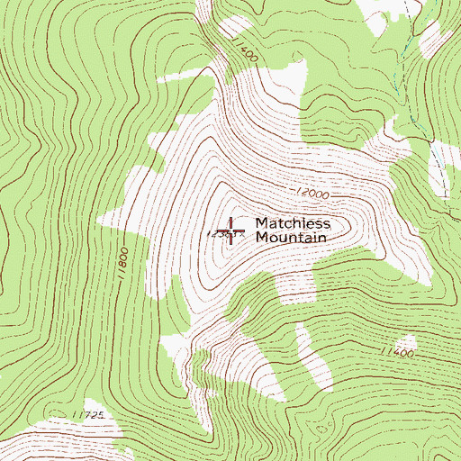 Topographic Map of Matchless Mountain, CO