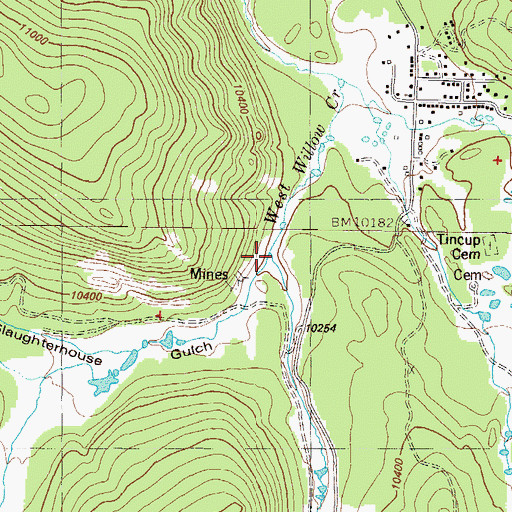 Topographic Map of Slaughterhouse Gulch, CO