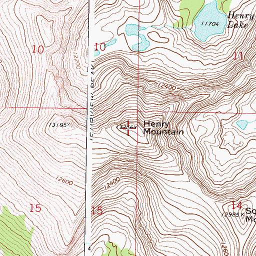 Topographic Map of Henry Mountain, CO