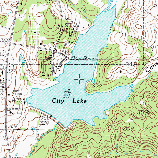 Topographic Map of City Lake, TX