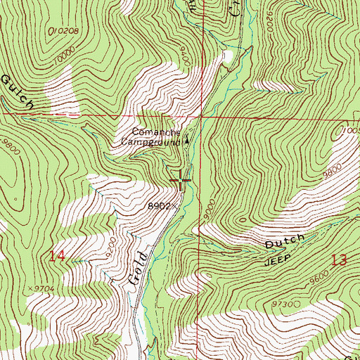 Topographic Map of Bear Gulch, CO