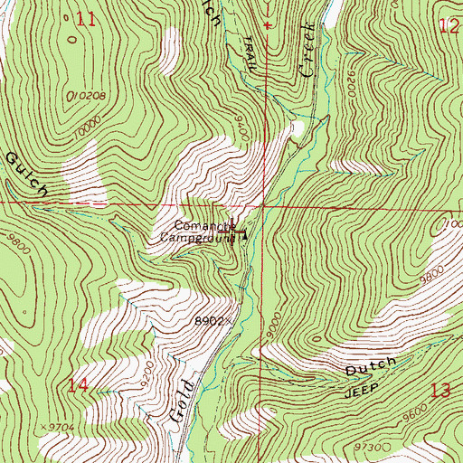 Topographic Map of Comanche Campground, CO