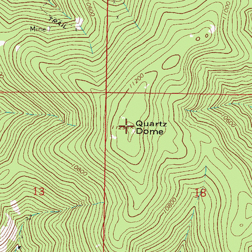 Topographic Map of Quartz Dome, CO