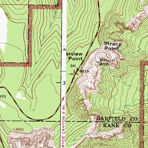Topographic Map of Farview Point Overlook, UT