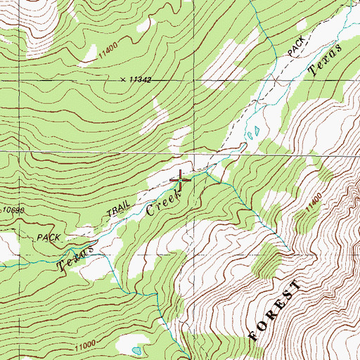 Topographic Map of Texas Creek Trail, CO