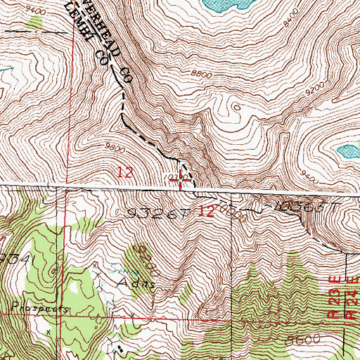 Topographic Map of Sacajawea Peaks, ID