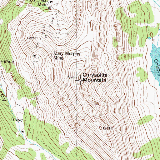 Topographic Map of Chrysolite Mountain, CO