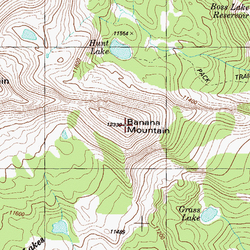 Topographic Map of Banana Mountain, CO