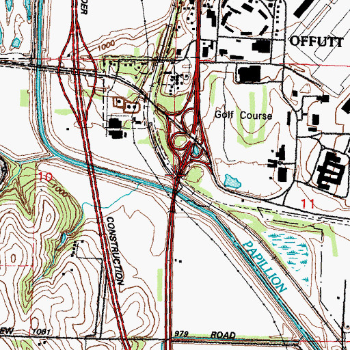 Topographic Map of Bellevue Historical Marker, NE