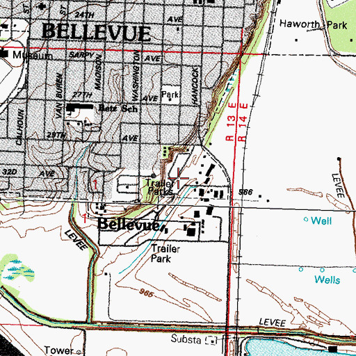 Topographic Map of Green Acres Mobile Home Park, NE