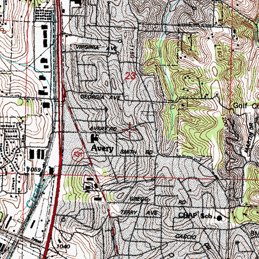Topographic Map of Avery Presbyterian Church, NE