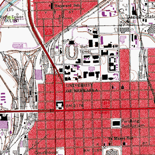 Topographic Map of Sheldon Memorial Art Gallery, NE