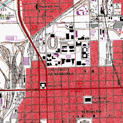 Topographic Map of Business Administration Building, NE