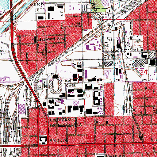 Topographic Map of Military and Naval Science Building, NE