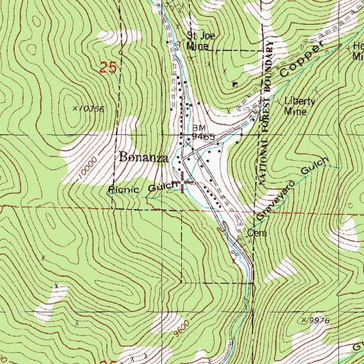 Topographic Map of Picnic Gulch, CO