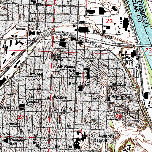 Topographic Map of Dietz United Methodist Church, NE