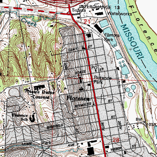 Topographic Map of Florence Presbyterian Church, NE