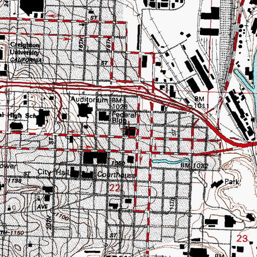 Topographic Map of Union Pacific Historical Museum, NE