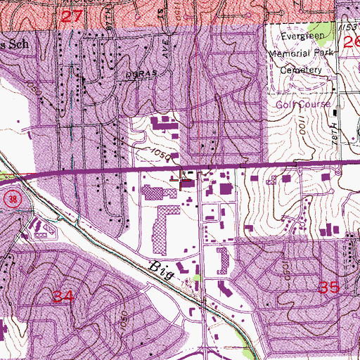 Topographic Map of Frederick Square Shopping Center, NE