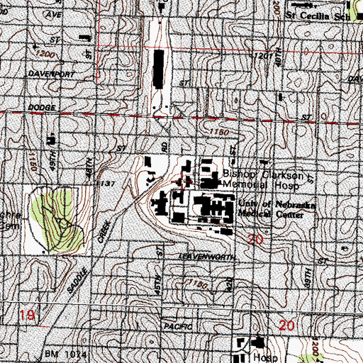Topographic Map of Munroe-Meyer Institute, NE