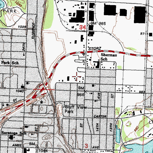Topographic Map of Garden Valley Courts, NE