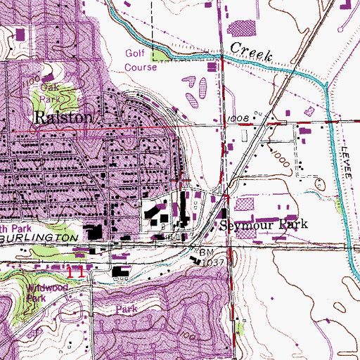 Topographic Map of Ralston Police Department, NE