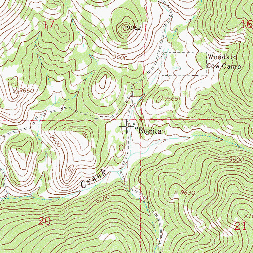 Topographic Map of Bonita, CO