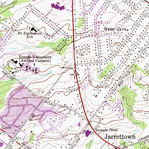 Topographic Map of Maple Glen Elementary School, PA