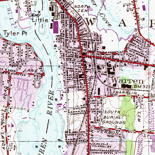 Topographic Map of Saint Marks Episcopal Church, RI